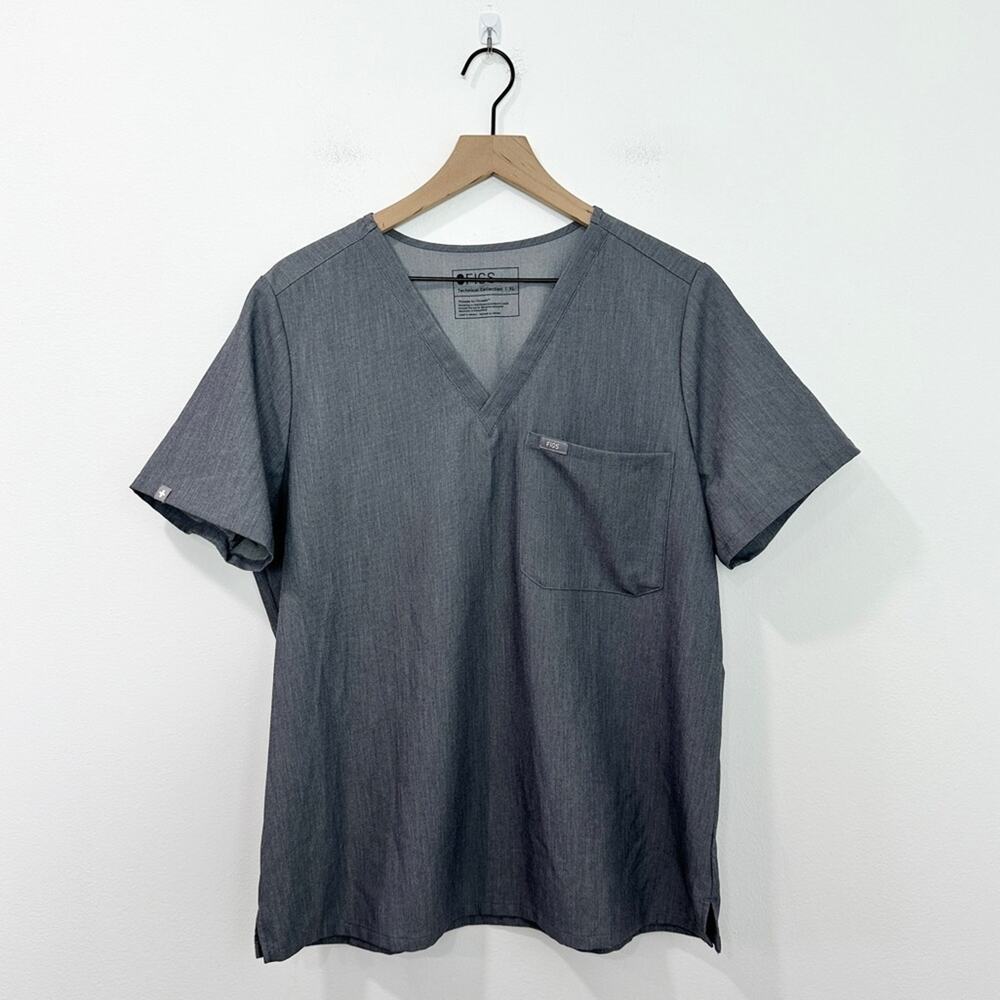 Figs Catarina One Pocket Scrub Top Graphite Gray size XL